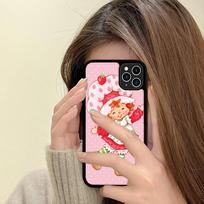 S-Strawberry-shortcake Girl Phone Case For IPhone 17 16 Pro Max 17 Air 16E 13 12 Mini 14 15 Plus 11 PC+TPU Cover iPhone 14 black