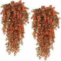 3/6pcs Artificial Hanging Plants Faux Eucalyptus Leaf Greenery Vine Outdoor UV Resistant Plastic Plants Home Wedding Decorations 3PCS tamsi chaki spalva