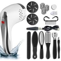 Electric Foot Callus Remover with 3 Heads, 2 Speeds, USB-C Rechargeable balta