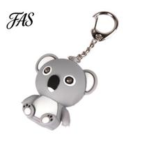 Animacinis Koala LED garso raktų pakabukas Automobilinis raktų pakabukas Rankinė Kabantis Dekoras Dovanų Žaislas pilka