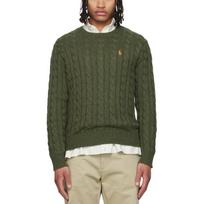 Polo Ralph Lauren Classic Cable Knit Long Sleeve Sweater With Pony Embroidery Men sweater 710775885-542 L gray