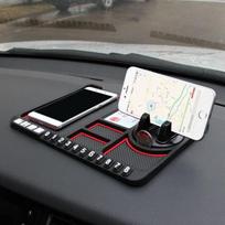 Silicone Car Anti-Slip Mat Auto Phone Holder Non Slip Sticky Anti Slide Dash Phone Mount Parking Number Card Car Pad Mat juoda