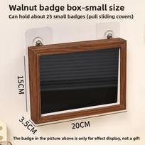 Wall Mounted Badge Display Frame Transparent Dust Cover Felt Board Pin Storage Box Large Capacity Dust-proof Brooch storage box brown
