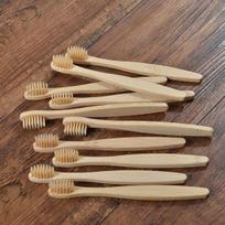 Kids 10pcs Soft Toothbrush Bristles Bamboo Toothbrush Eco Friendly Childrens Toothbrushes Biodegradable Oral Care Tooth Brush beige