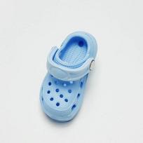 Cute Light Blue Clog Charm Keychain with Button Design for Slipper Accessories One Size white