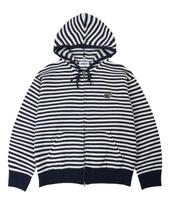 Graveris [Unisex] Of_Symbol Siuvinėta Dryžuota Megzta Užtraukiama Hoody_Kremas Laivyno Cream Navy/Free Size white