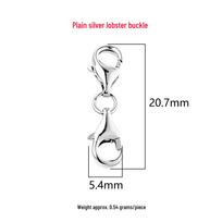 Sterling Silver S925 Double Square Buckle Lobster Clasp Spring Ring Connector for DIY Bracelets and Necklaces. S925 Silver white