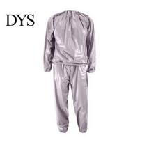 Elastic Shrinkable Openings Sauna Suit 2 Pcs/Set Top Pants Waterproof Windproof Sweat Tracksuit for Sweat-inducing Weight Loss Fat Burning Sports L sidabras