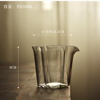 250ML Boutique Japanese Style Tea Pitcher Petal Shape Heat Resistant Glass Cup Tea Making Pot Tea Ceremony Kung Fu Green Tea 10.5x9cm 250ml beige