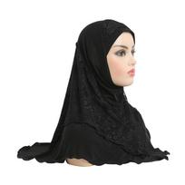 Musulmonų hidžabų nėriniai Islamo skara, įvyniojama į galvą Pray Scarves, moteriški galvos apdangalai