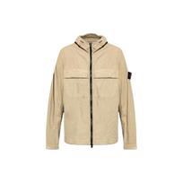 Stone Island SS24 Brushed Cotton Canvas Hooded Zip Shirt Jacket Men jackets Beige 8015106WN-V0195 XXL beige