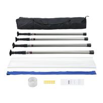 Dust Barrier Poles, 10 Ft Barrier Poles, Dust Barrier System with 4 Telescoping Poles, Magnetic Zipper, Carry Bag and 32.8x13.12 Ft Plastic Film, for