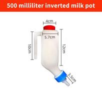 Goat Lamb Milk Bottle 250ml With Hangable Hook Reusable Nursing Bottles for Small Farm Animals Newborn Feeding white