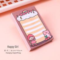 Cute Pouty Girl Reusable Sticky Notes – 80 Sheets Memo Pad for Students & Internet Celebrities white