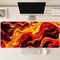 Flame Pattern Large Gaming Mouse Pad Keyboard Laptop Nonslip Rubber Desk Mat Oversized Decorative Mat Computer Accessories 400X800X2MM