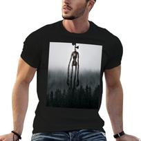 Siren head in pine forest T-Shirt Summer Festival T-Shirt XS black
