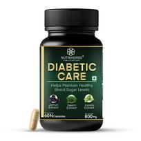 NUTRI HERBS Diabetikų priežiūros Ajurvedinės kapsulės 800mg— Džamuno, Karelos, Nemės ir Gudmaro ekstraktai | Natūralus kraujo cukraus palaikymo papildas | Gerina energiją