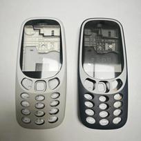 For Nokia 3310 (2G Version)  Full housing front face cover middle + back backshell  cover with English keypad tamsiai mėlyna spalva