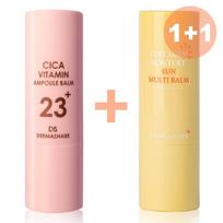 Dermashare Cica Vitamin Wrinkle Care Ampoule Balm + Collagen Moisture Sun Multi Balm 2 pcs beige