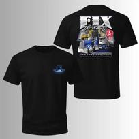 Trucking Job T-Shirt, RK Trucking Semi Truck Graphic Back Print with Woodbridge XXXL gray
