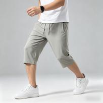 Mens Shorts Lightweight Loose Fit Seven Points Running Shorts Work Shorts Men Casual Gym Shorts Men Quick Dry Breathable L smėlis