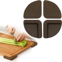 4Pcs Brown Silicone Anti-Slip Foot Pads For Chopping Boards Kitchen Cutting Block Rubber Mats Cooking Tools