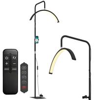 LED Half-Moon Lash Lamp with Phone Holder 350 degrees Rotatable Beauty Ring Light Warm Lamp with Adjustable Height 77.5 x 20.5 x 186 cm juoda