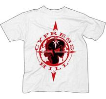 CYPRESS HILL Raudono Apskritimo Kaukolės Marškinėliai S-3XL Naujas Oficialus Control Industry Prekės L white