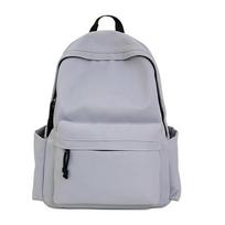 Schoolbag Fashion trendy color Internet celebrity bag Large capacity Campus student travel Backpack Junior high school student solid color lightweight single pack black