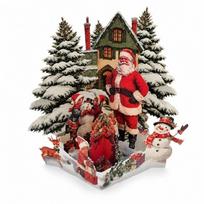 3D Pop-up Christmas Greeting Card Paper Festive Greeting Card  Holiday Decoration 2 black