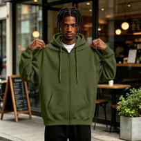 Men's Lined Zip Up Hoodie, Loose Fit Casual Pullover Sweatshirt with Hood XL balta
