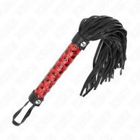 Botagas Kink Diamond Pattern Whip 40, juodas/raudonas