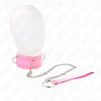 BDSM antkaklis Kink Leash, rožinis