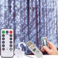LED užuolaida USB 5V 6500K 3x3m 300LED su valdikliu ir nuotolinio valdymo pultu