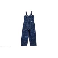 Lee X Basquiat Collaboration SS24 Asymmetrical Front Bib Design Full Print Overalls Women overalls Light-Wash LWB007771100345898L00 M blue