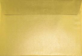 Metalizuoti dekoratyviniai vokai Sirio Pearl, C5 16,2x22,9 Aurum gold 25 vnt. 125g