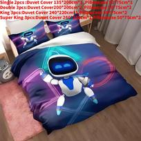 Astro Bot Bedding Set With 3d Digital Print For Kids Bedroom Decor Style B,Single(135x200cm) blue