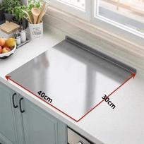 Kitchen Stainless Steel Cutting Board L-Shaped Mildew-Proof Chopping Board Antibacterial Cutting Board for Vegetables and Fruits gray