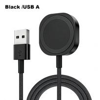 Magnetic Wireless Charging Cable, USB‑A & Type‑C Fast Charger Cord for Apple Watch Series 10 9 8 7 6 5 4 3 2 1, Ultra iWatch Black USB A black