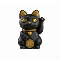 Maneki Neko matinės juodos dervos sėkmės katė moderni prieškambariui, stalui black