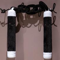 85cm Ilgio Kongfu Nunchakus Pliušinė Pagalvė Kimšta Spalvinga Sporto Įrangos Dekoras Pliušinis Rekvizitas Vyro Dovana 85cm black