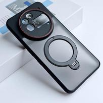 For Nothing Phone 3A Pro Magnetic Case Matte Transparent Cover With attraction 360 Rotation Pivot Acrylic+TPU Hybrid Shell For Phone 3a Pro gray
