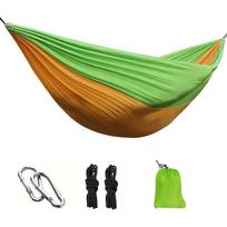 Multifunctional Nylon Parachute Cloth Hammock for Outdoor Camping - Single/Double Person, Mosquito Net Included black