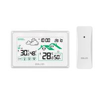 Weather Station Digital DCF Radio Control Wall Clock Calendar LCDThermometer Hygrometer Record Trend Forecast Sensor -40℃ juoda