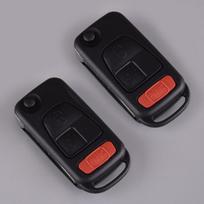 2Pcs 3 Button Keyless Remote Fob Flip Shell Fit for Chrysler Crossfire 2004-2008 Mercedes Benz SLK230/SLK320/SLK32 AMG 1998-2004 gray