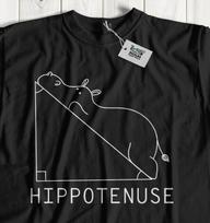 Hippotenuse Unisex Funny Hippo Math T-Shirt Hypotenuse & Pythagorean Theorem Tee 2XL black