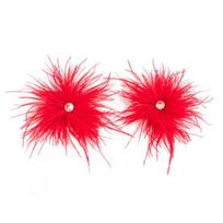 Yousheng 1 Pair Feather Earrings for Women, Bohemia Tassel Drop Earrings, Rhinestone Dangle Earrings, Party Jewelry rožinė