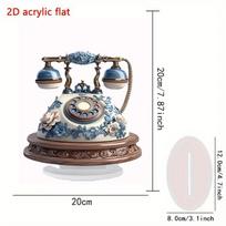 Bohemian Decorative Acrylic Phone, 9” Desktop Ornament, Multi-purpose Decor 20*20*0.2 cm gray