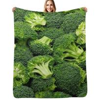 broccoli Throw Blanket Ultra Plush Cozy Blanket for Napping Sleeping 150x125cm(60x50in) black