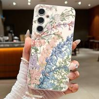 Book Flowers Print Case For Samsung A18 A57 A37 A17 A56 A36 A26 A16 A55 A35 A25 A15 A54 S21 FE S22 S23 S24 Plus S25 S26 Ultra Silicone Cover Samsung A25 5G mėlyna
